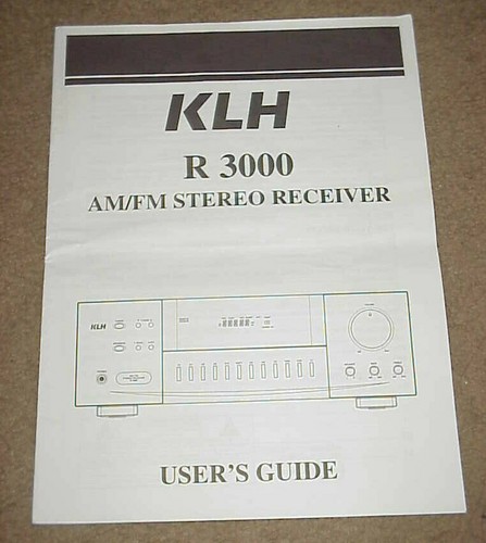 User guide for klh 3000 - user, r-3000